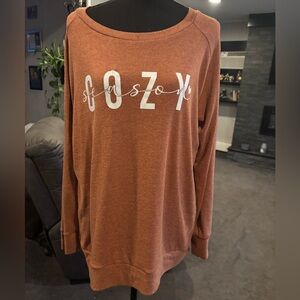 NWOT “Cozy Season’' Rust Long Sleeve Pullover
